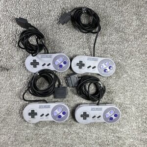 4 1991 Super Nintendo Original Controllers Authentic OEM OFFICIAL SNS-005 Tested